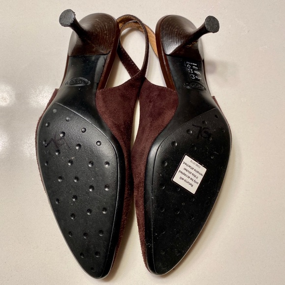 Tod's Suede Slingback Pumps in Brown - Picture 5 of 9